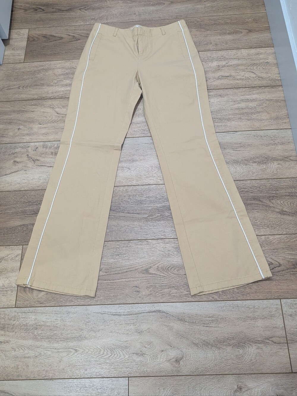 Women's Khaki Side-Striped Casual Pants